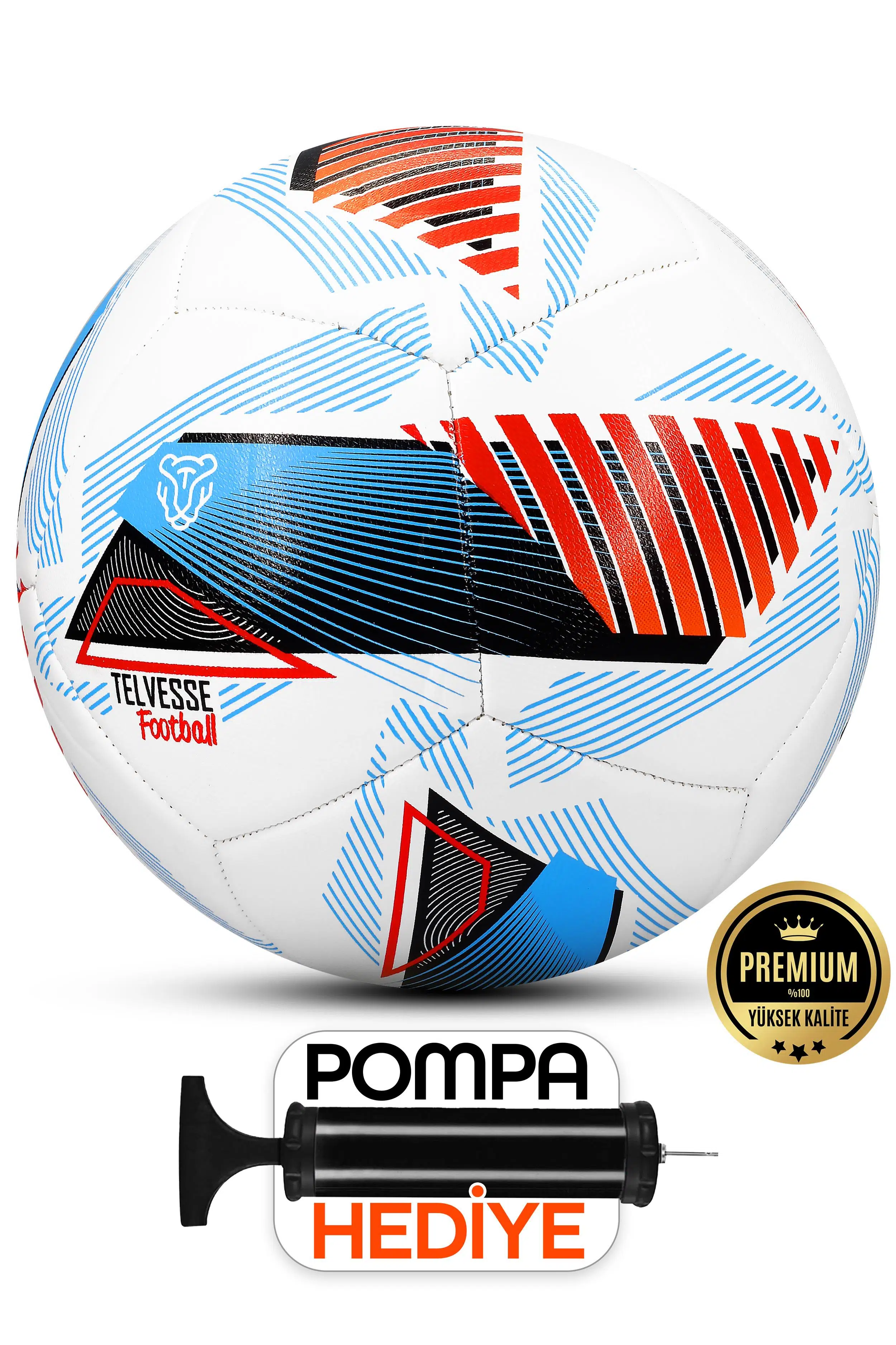 Telvesse Futbol Topu 2025 Neon League Ball Pompalı Set Dayanıklı Sert Zemin Halı Saha Topu Super No5