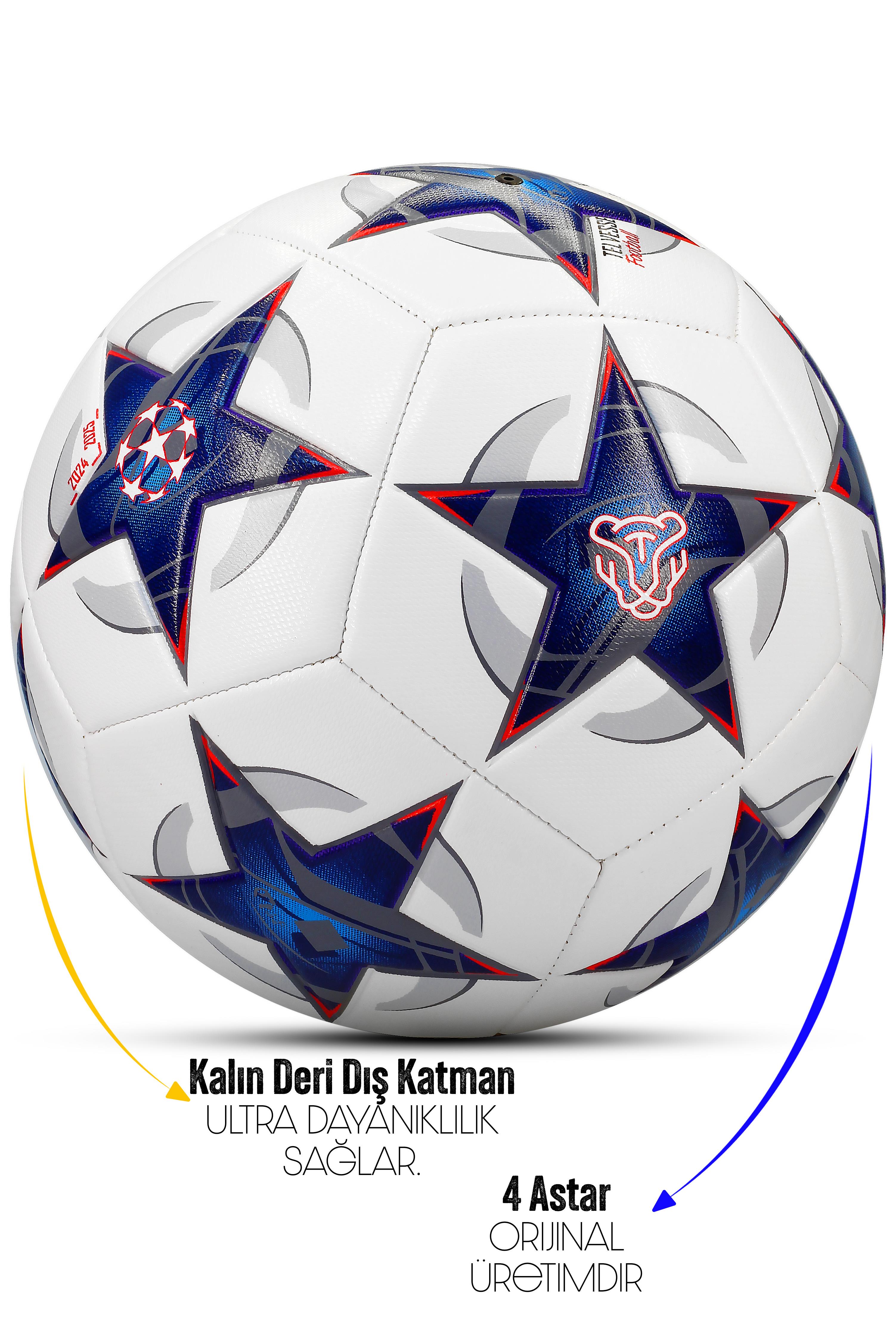 Telvesse Futbol Topu Şampiyonlar Ligi Pompalı Sert Zemin Halı Saha Futbol Topu No:5 Mavi 034 Telvesse Futbol Topu Şampiyonlar Ligi Pompalı Sert Zemin Halı Saha Futbol Topu No:5 Mavi 034
