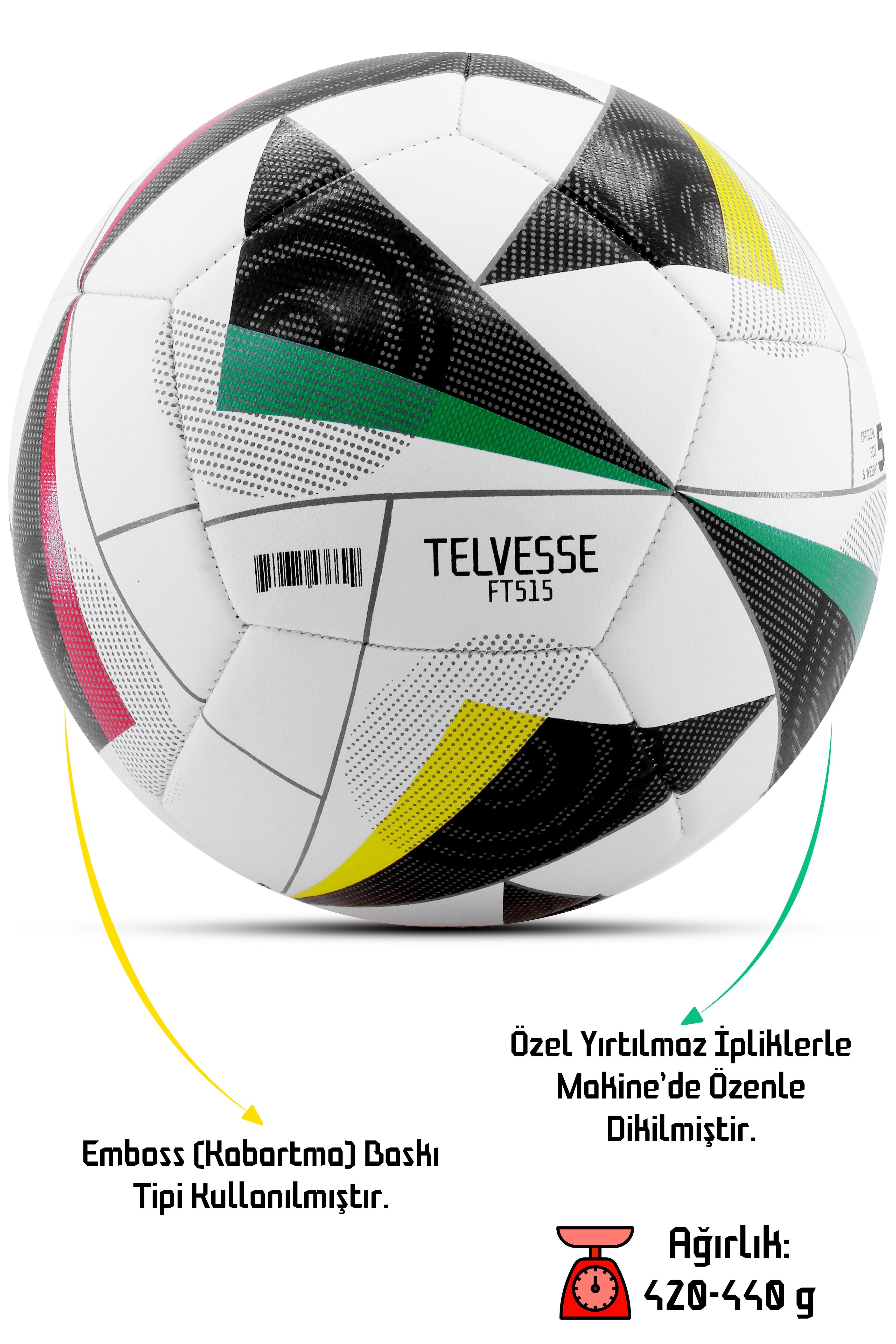 Telvesse Futbol Topu Yeni 2025 Avrupa Pompalı Sert Zemin Halı Saha Futbol Topu No:5 FT515 Telvesse Futbol Topu Yeni 2025 Avrupa Pompalı Sert Zemin Halı Saha Futbol Topu No:5 FT515