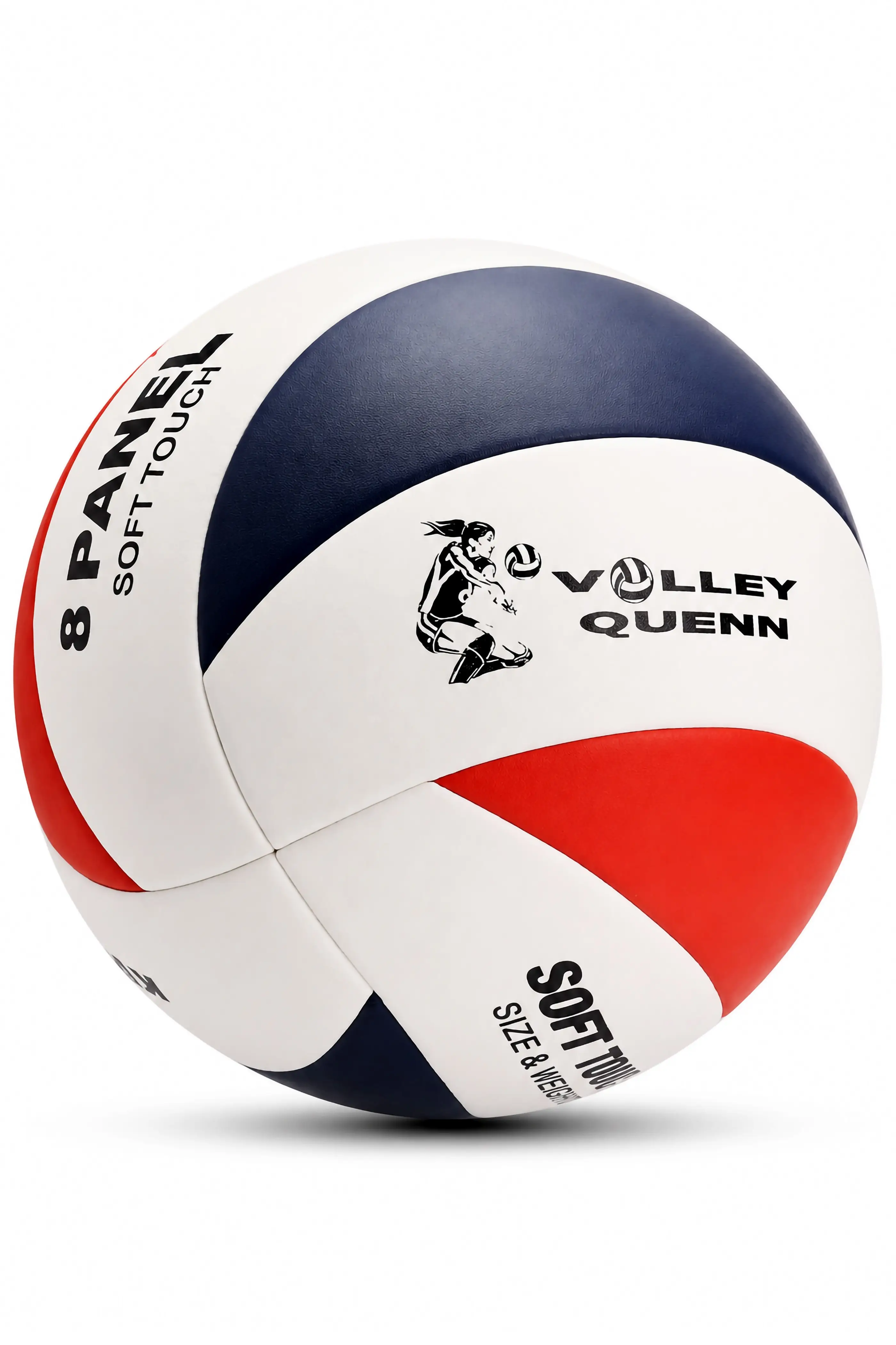 Voleybol Topu Swirl Soft Touch Yapıştırma Yumuşak Yüzey 8 Panel 5 Numara Kırmızı Beyaz KV600